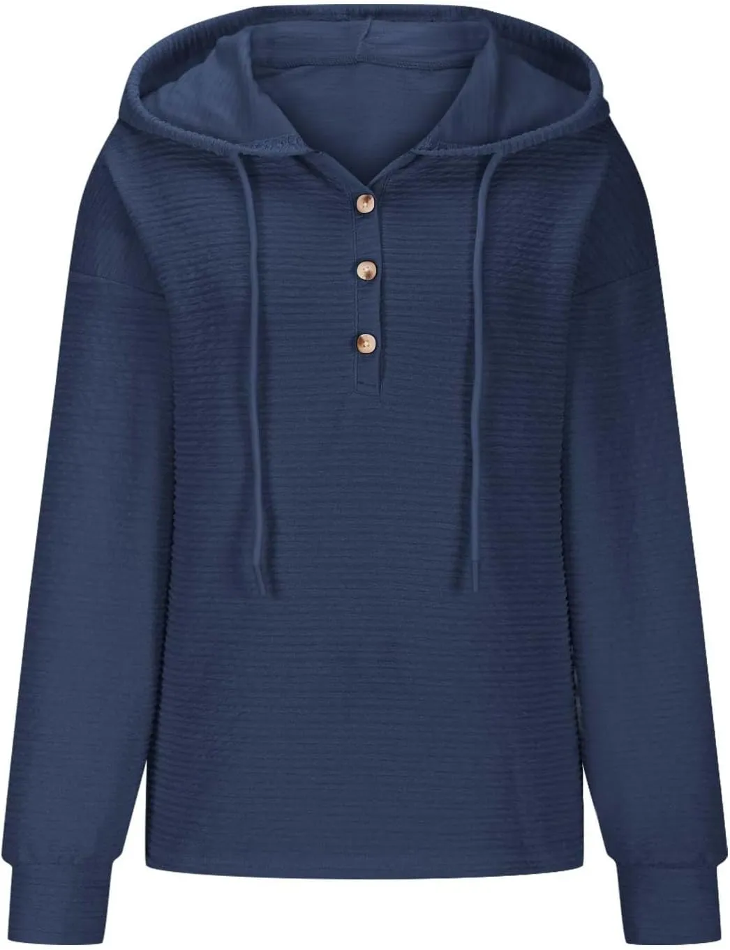 2024 Fall Womens Oversized Hoodies V Neck Solid Color Sweaters Fashion Casual Drawstring Pullover Going Out Clothes