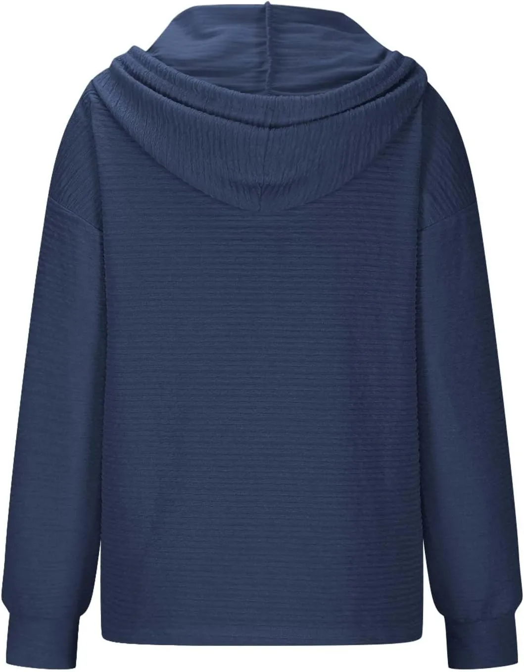 2024 Fall Womens Oversized Hoodies V Neck Solid Color Sweaters Fashion Casual Drawstring Pullover Going Out Clothes