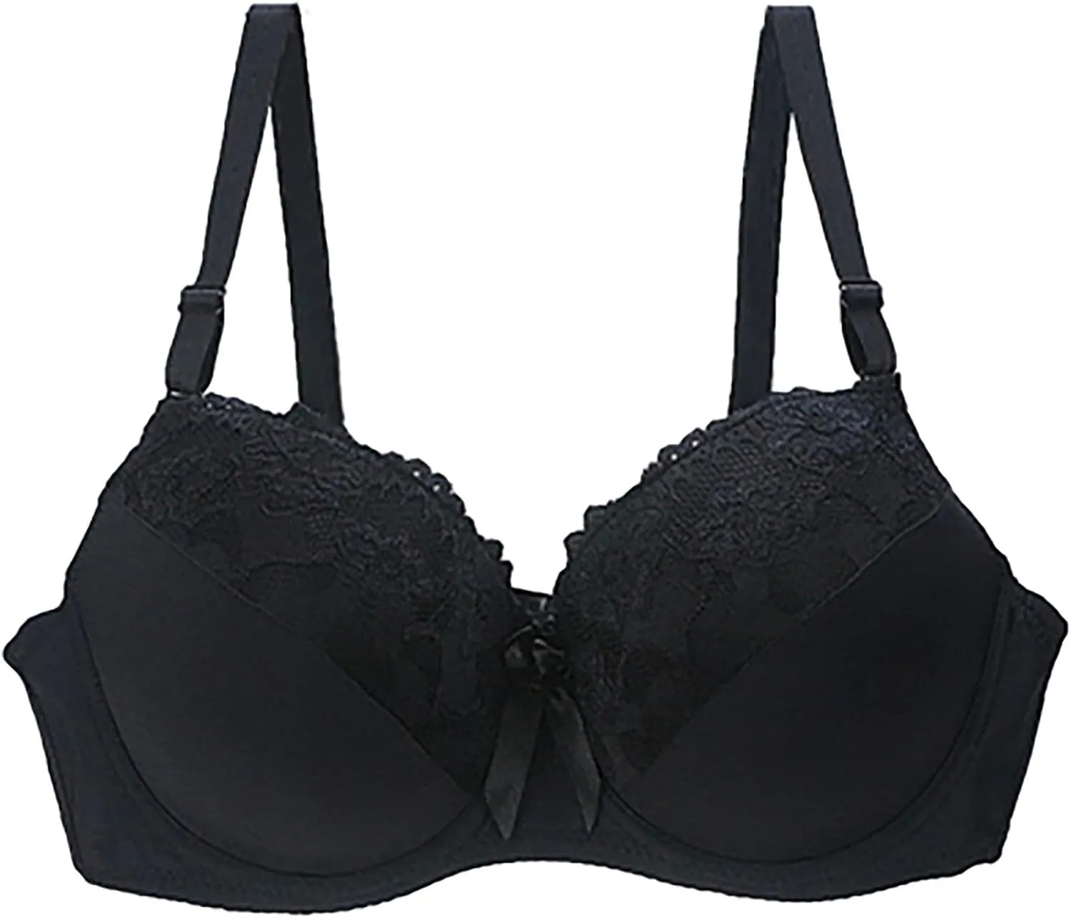 3 Pack Bras for Women Lace No Underwire Push Up Bralettes Wireless Adjustable Everyday Bra Comfy Breathable Underwear