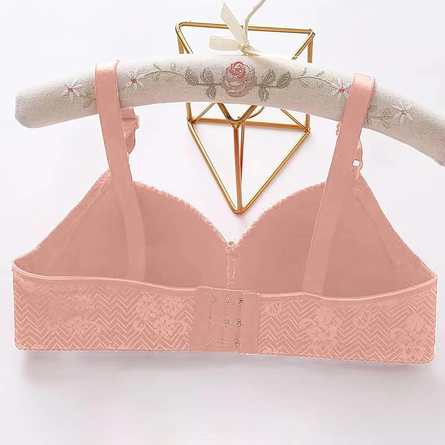 3 Pack Push Up Bras for Women No Underwire Comfort Breathable Bra Full Coverage Padded Bralettes Wireless Underwear
