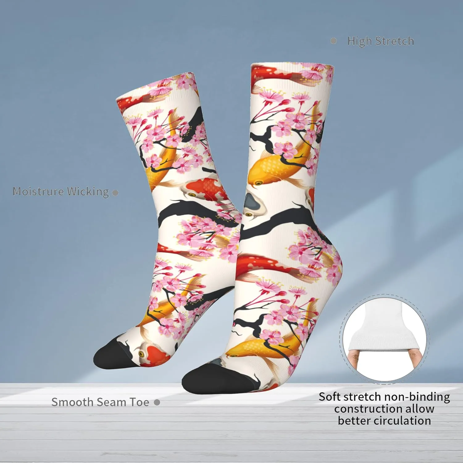 Abstract Flowers and Leaves Socks for Men Women Funny Crew Socks Warm Gifts