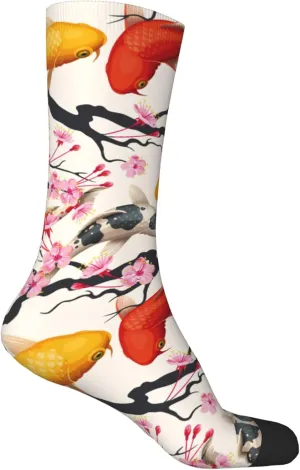 Abstract Flowers and Leaves Socks for Men Women Funny Crew Socks Warm Gifts