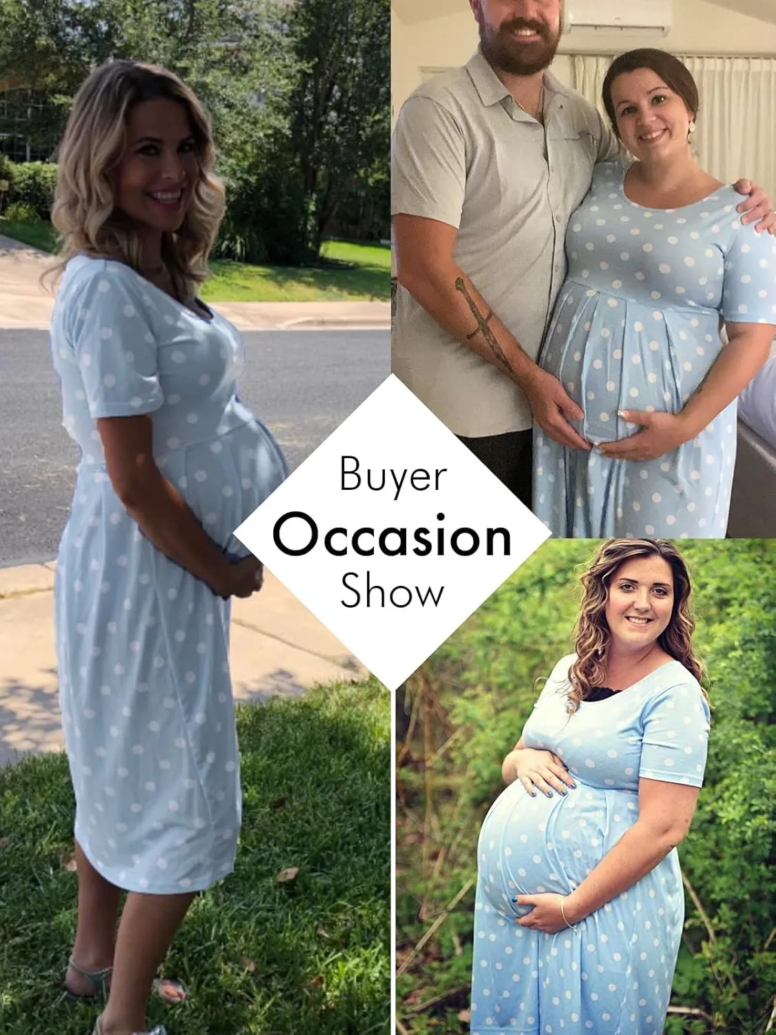 BBHoping Women’s Casual Striped Maternity Dress Short Knee Length Pregnancy Clothes for Baby Shower