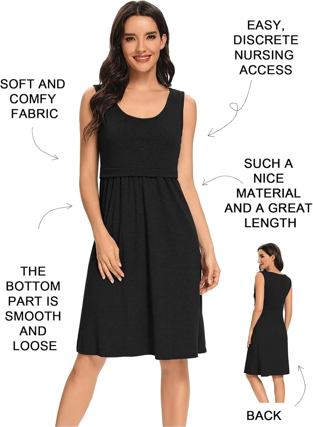 BBHoping Women’s Casual Striped Maternity Dress Short Knee Length Pregnancy Clothes for Baby Shower