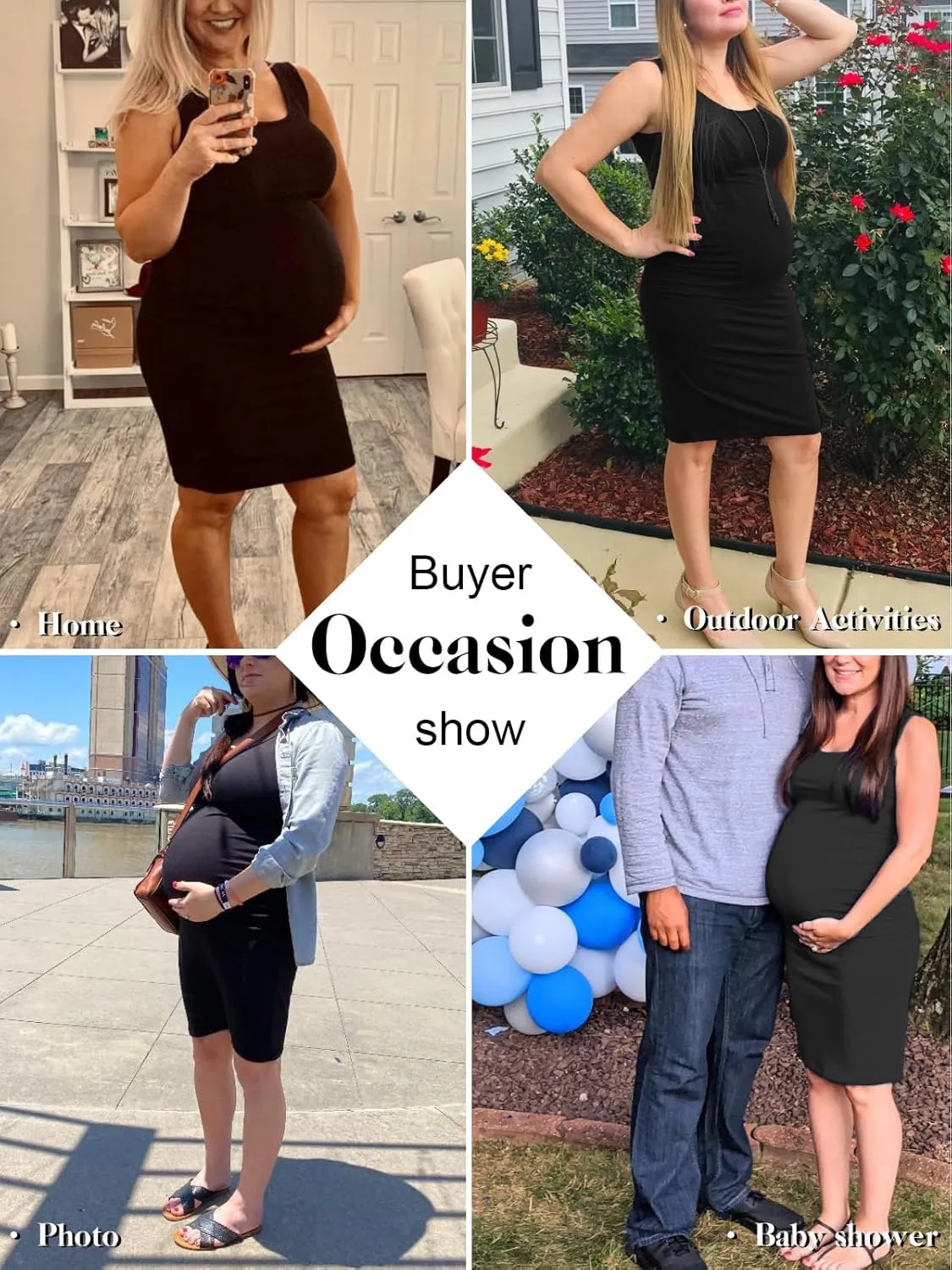 BBHoping Women's Maternity Sleeveless Dresses Maternity Tank Dress Mama Baby Shower Pregnancy Dress