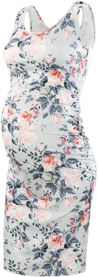 BBHoping Women's Maternity Sleeveless Dresses Maternity Tank Dress Mama Baby Shower Pregnancy Dress
