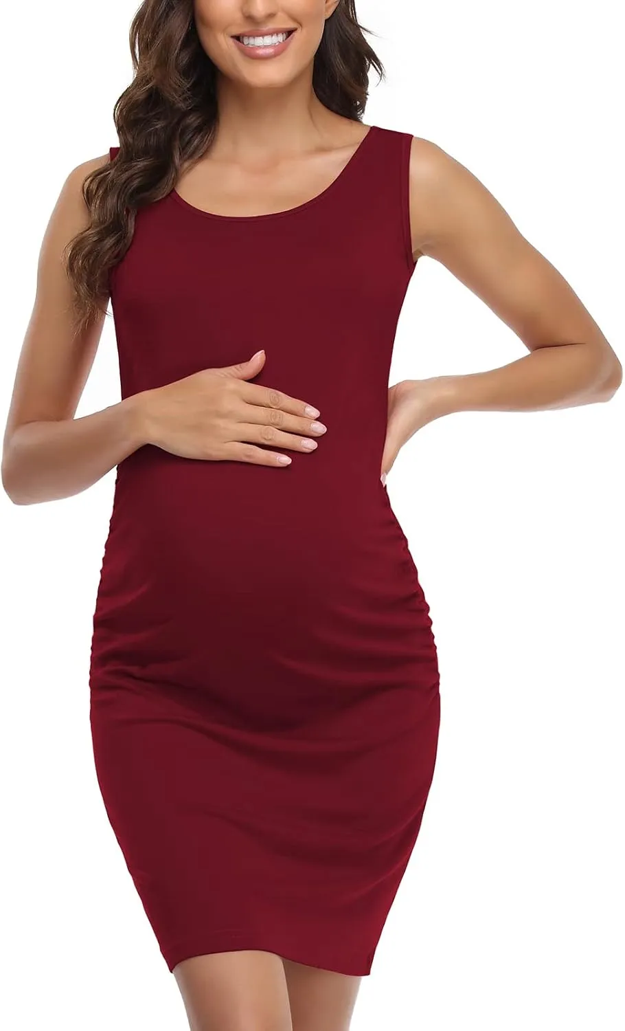 BBHoping Women's Maternity Sleeveless Dresses Maternity Tank Dress Mama Baby Shower Pregnancy Dress