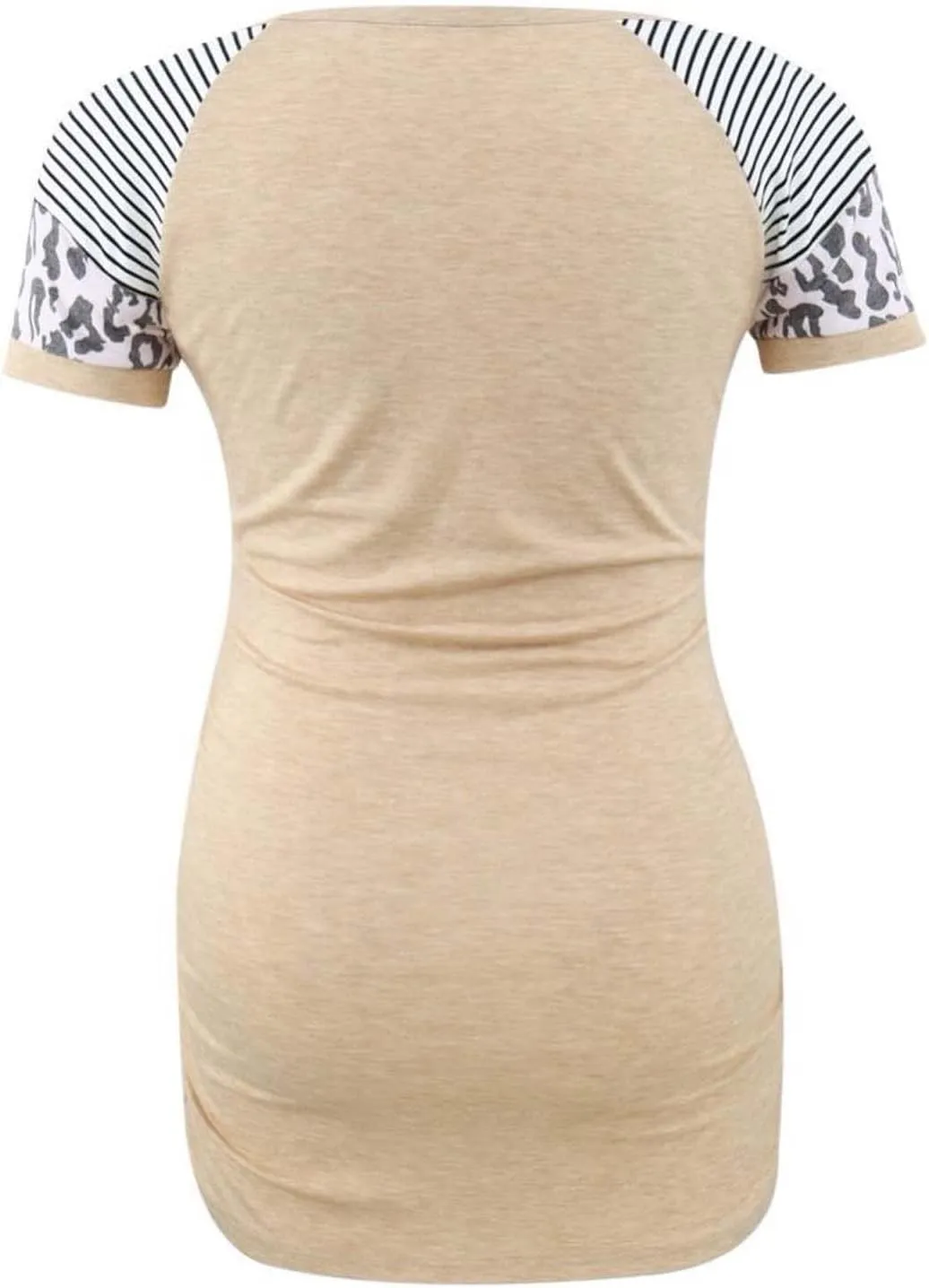 BBHoping Women's Maternity Tops Short & Long Sleeve Baseball Crew Neck Classic Side Ruched Pregnancy T-Shirt