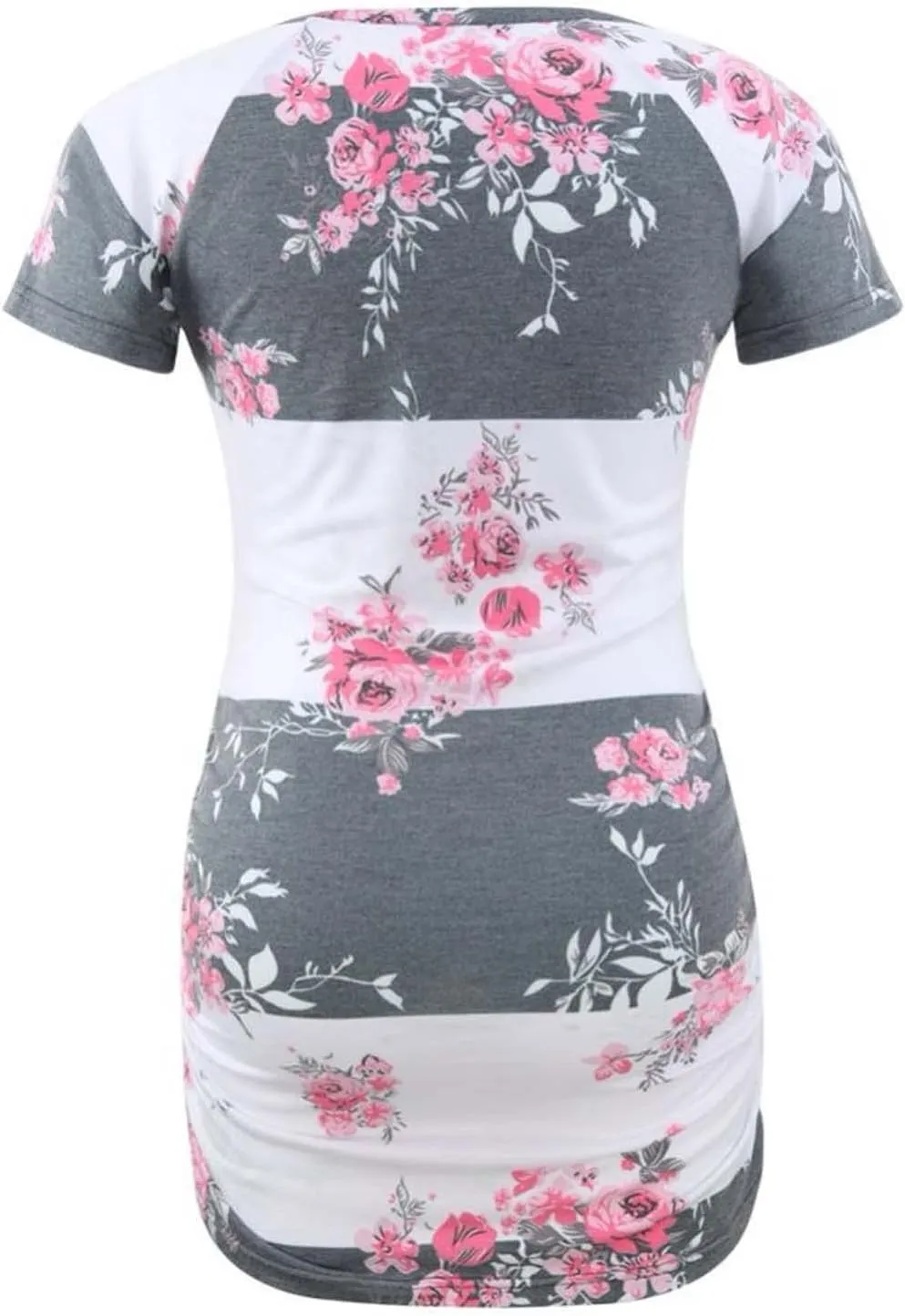BBHoping Women's Maternity Tops Short & Long Sleeve Baseball Crew Neck Classic Side Ruched Pregnancy T-Shirt