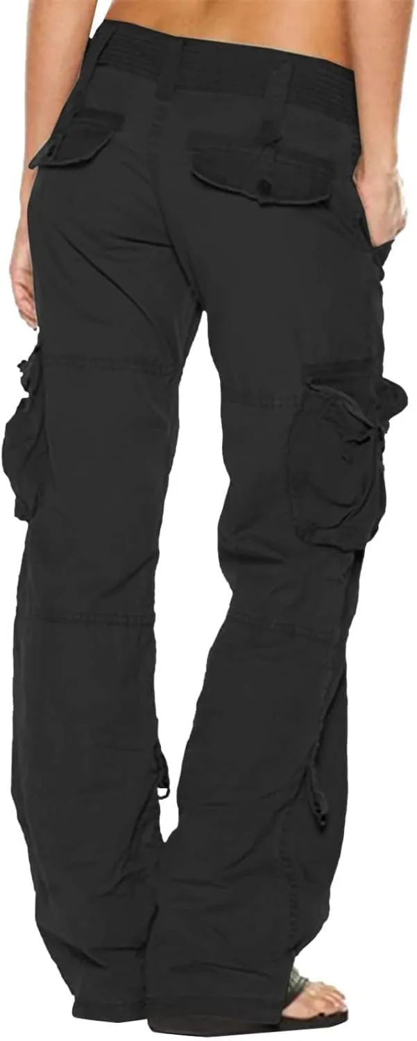 Bengbobar Cargo Pants Women Wide Leg Trousers Women Y2k Fashion Pants Straight Casual Pants Tactical Trousers with Pockets