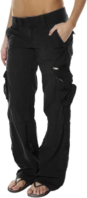 Bengbobar Cargo Pants Women Wide Leg Trousers Women Y2k Fashion Pants Straight Casual Pants Tactical Trousers with Pockets