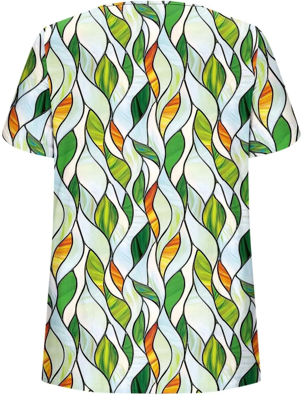 Boho Tops for Women Short Sleeve Foral Graphic Tees Slim Fit Aesthetic Button V Neck Beach Bohemia Tshirt Trendy Blouses