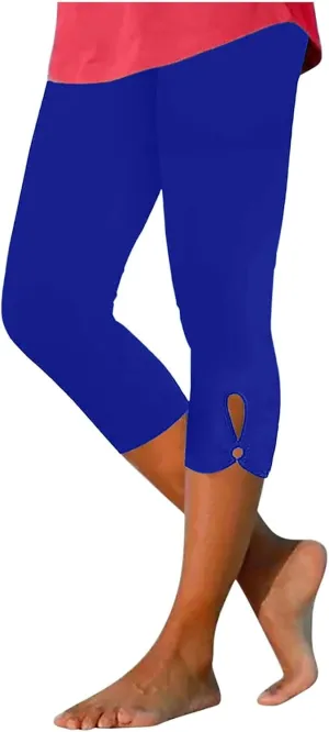 BOXIACEY Capri Leggings for Women 2025 High Waisted Yoga Capris Stretch Knee Length Leggings Cutout Workout Leggings