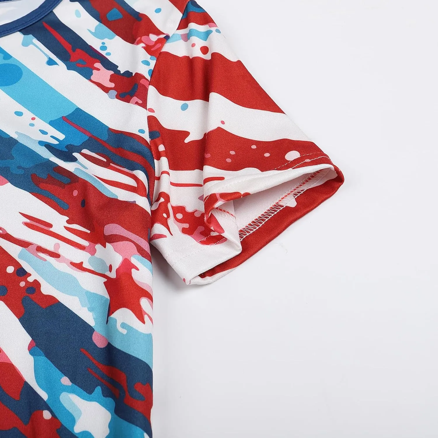 Boys Girls 3D Graphic 4th of July Shirts Funny American Flag Tshirts Kids Short Sleeve Tees 5-12 Years