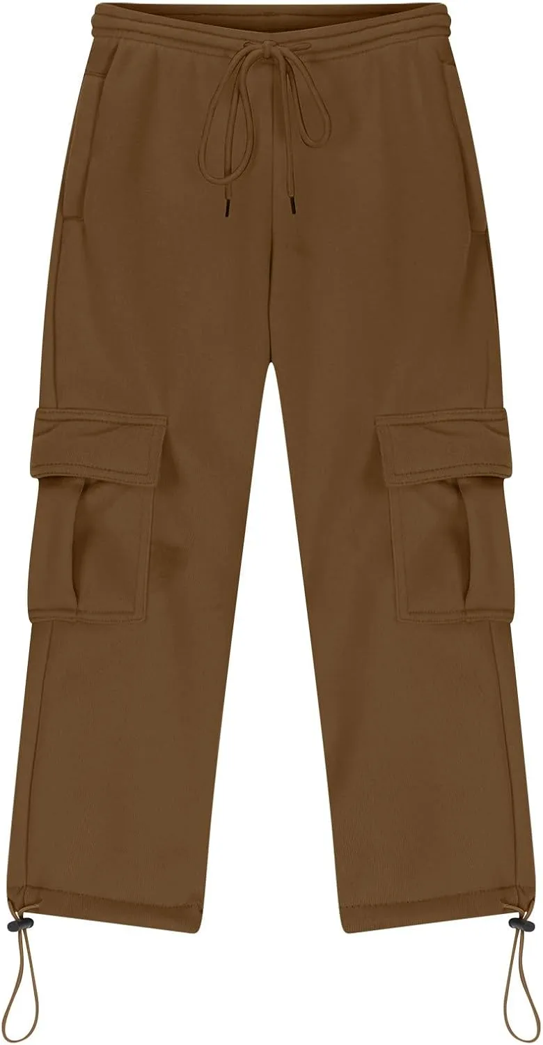 Cargo Sweatpants for Teen Boys Casual Elastic Waist Drawstring Cargo Pants Active Workout Joggers with Pockets