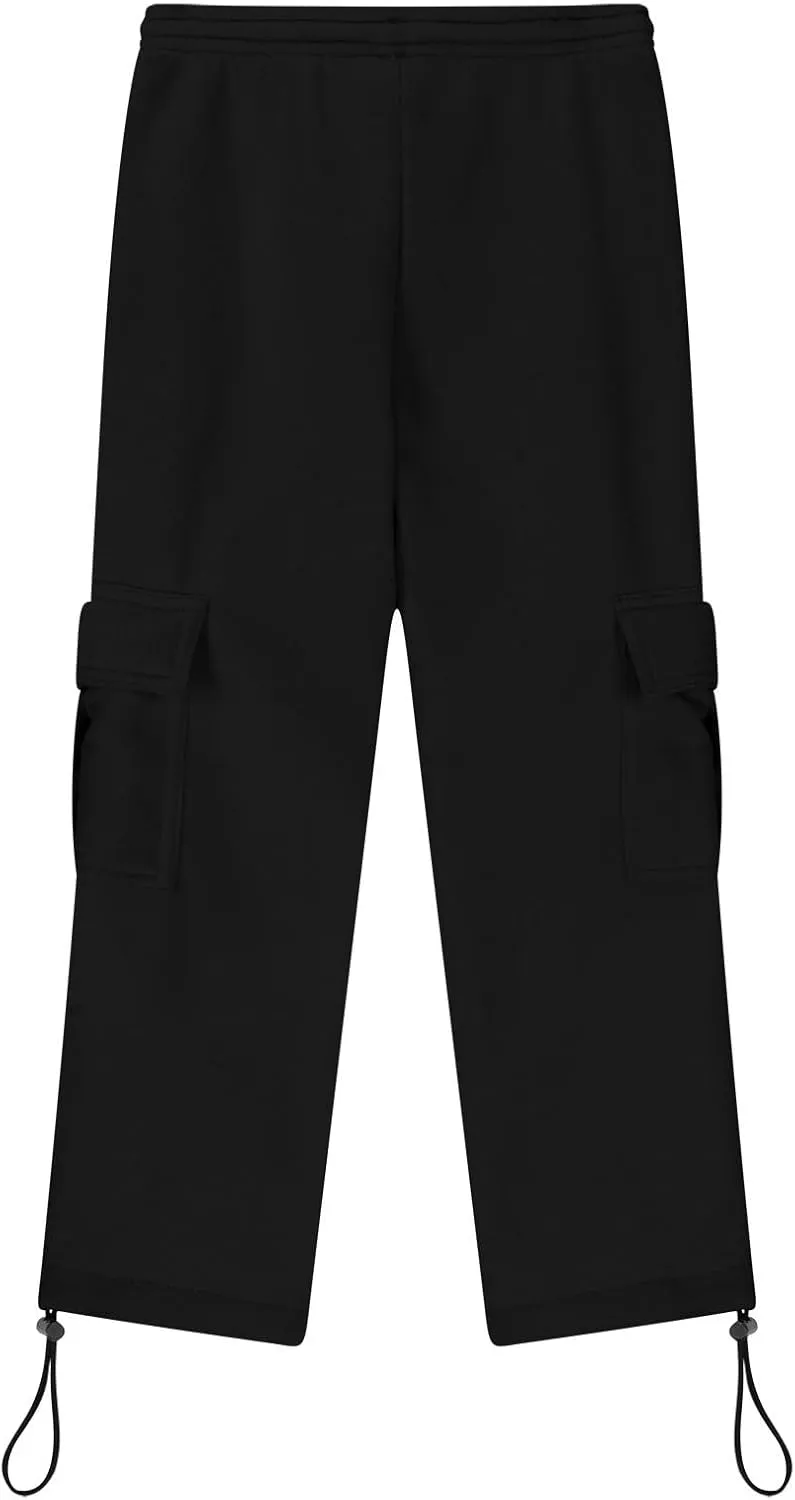 Cargo Sweatpants for Teen Boys Casual Elastic Waist Drawstring Cargo Pants Active Workout Joggers with Pockets