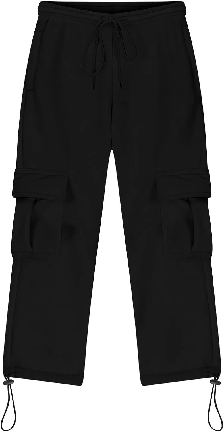 Cargo Sweatpants for Teen Boys Casual Elastic Waist Drawstring Cargo Pants Active Workout Joggers with Pockets