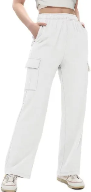 Cargo Sweatpants Women Oversized Wide Leg Fleece Elastic High Waist Lounge Pant Athletic Lounge Trousers with Pockets