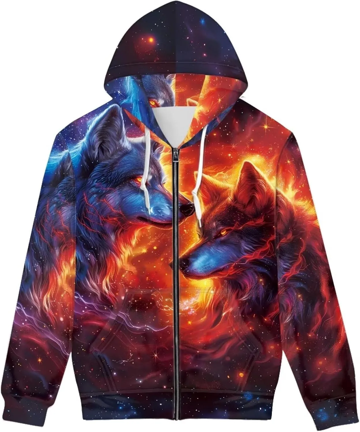 Christmas Men's Zip Up Hoodie Colourful Lights Christmas Snowman Casual Comfy Pullover Long Sleeve Sweatshirt