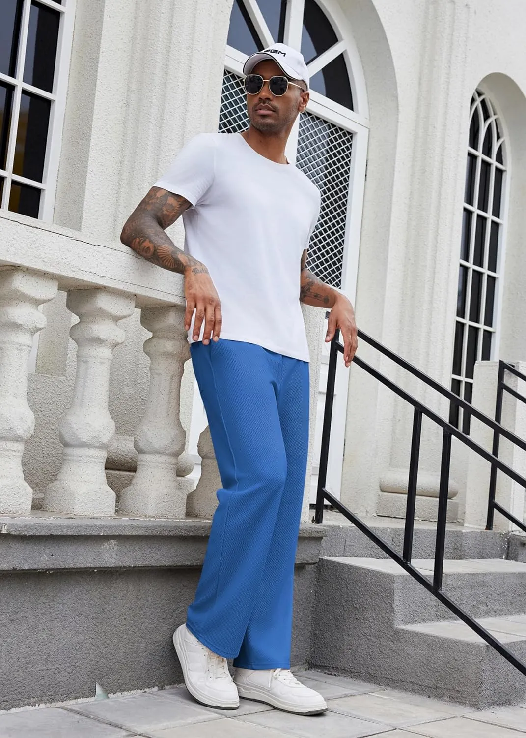 COOFANDY Men's Casual Sweatpants Open Bottom Lounge Pants Drawstring Sweat Pants Joggers with Pockets