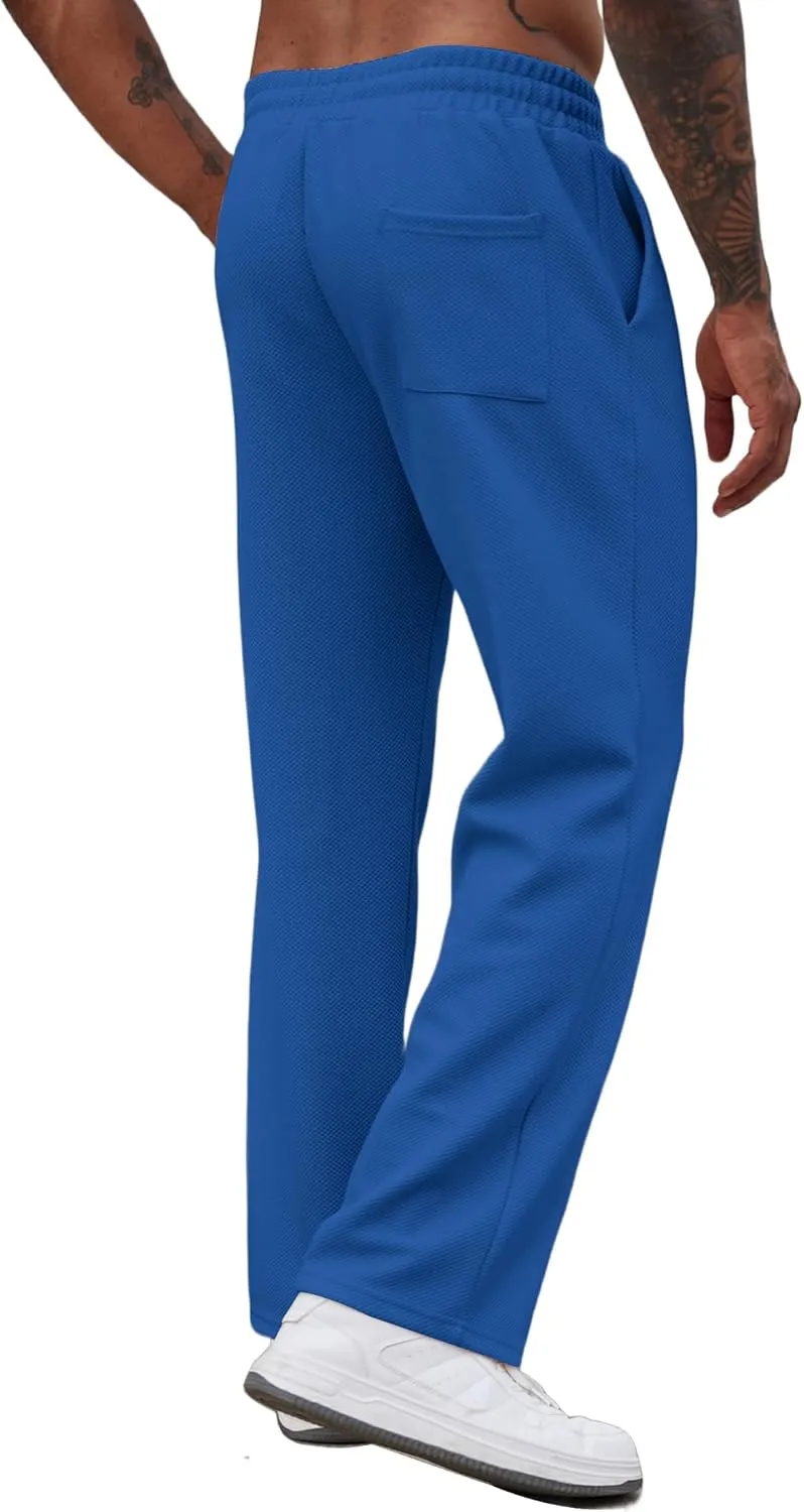 COOFANDY Men's Casual Sweatpants Open Bottom Lounge Pants Drawstring Sweat Pants Joggers with Pockets