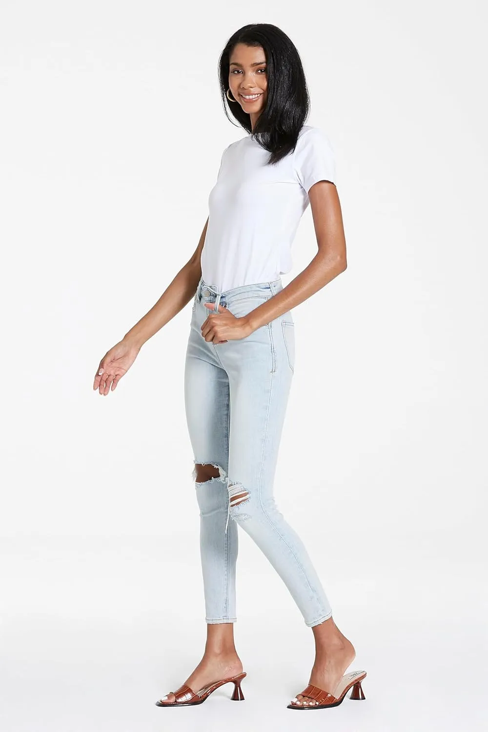 DEAR JOHN Olivia Women's Jeans Skinny Leg Ankle Inseam High Rise