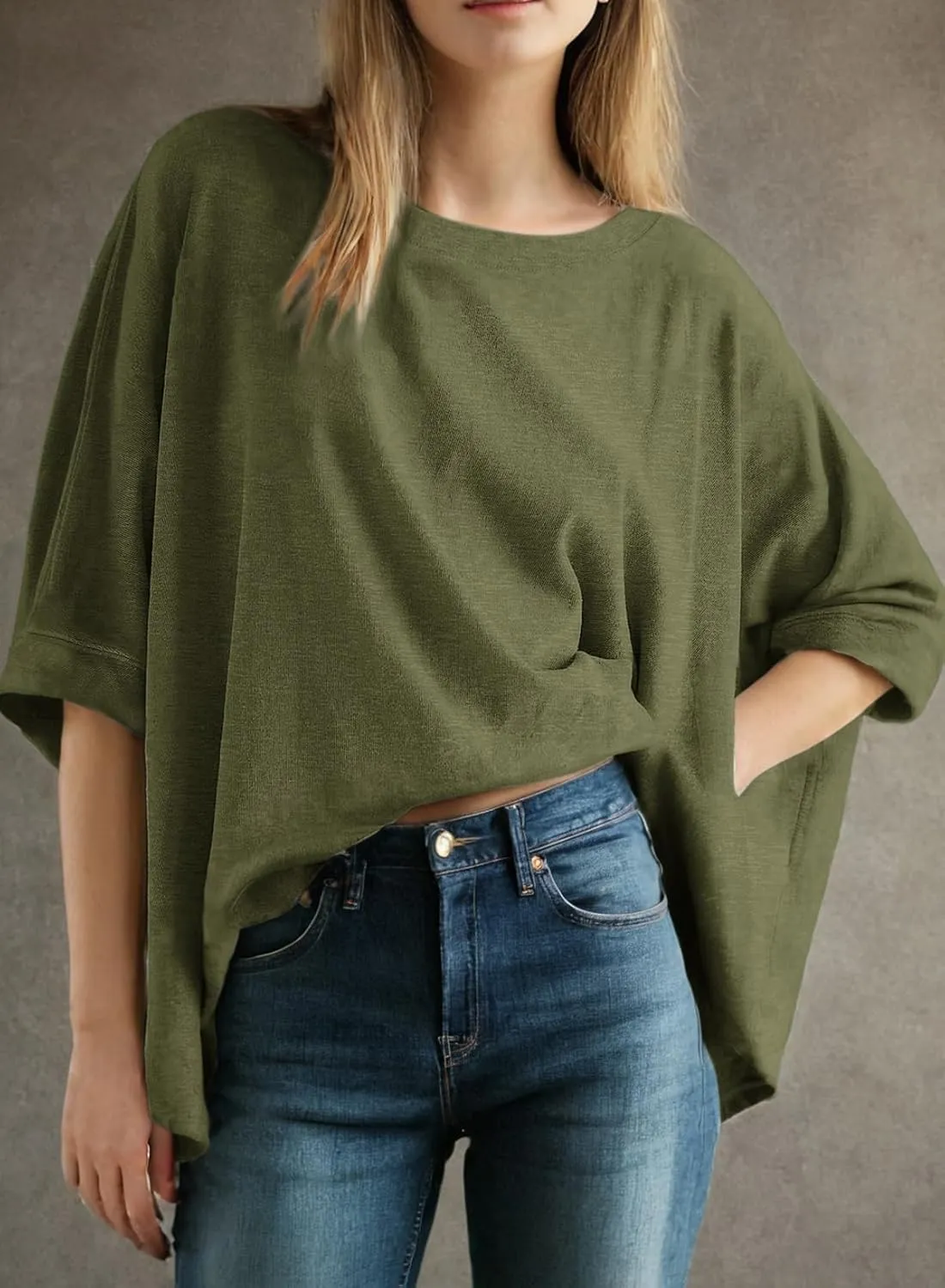 Dokotoo Summer Shirts 2025 Womens Solid T Shirts for Women Loose Oversized Tops Basic Tee