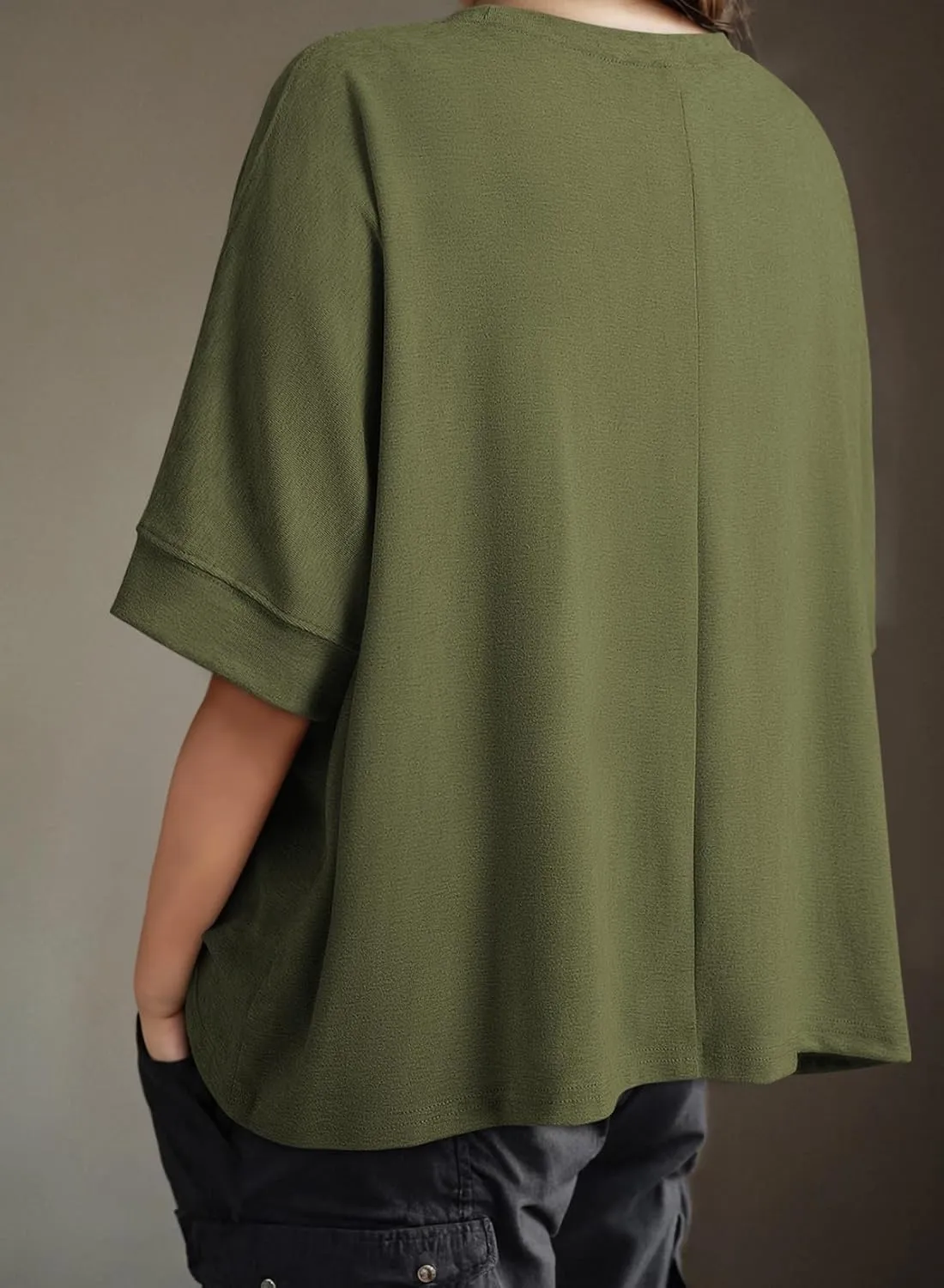 Dokotoo Summer Shirts 2025 Womens Solid T Shirts for Women Loose Oversized Tops Basic Tee