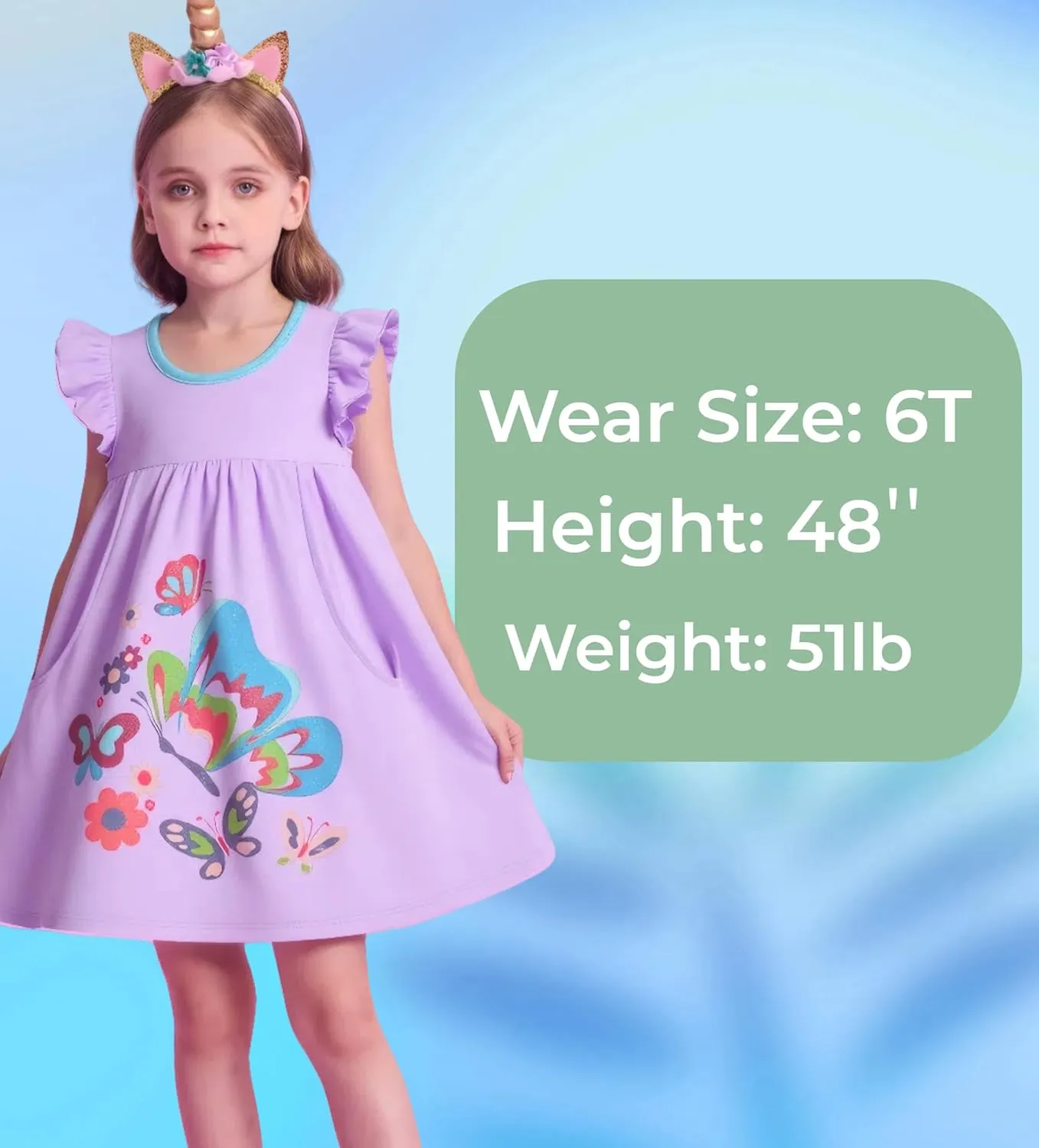 DXTON Toddler Girls Dresses Easter Rainbow Short Sleeve Cotton Casual Summer Birthday School Sundress