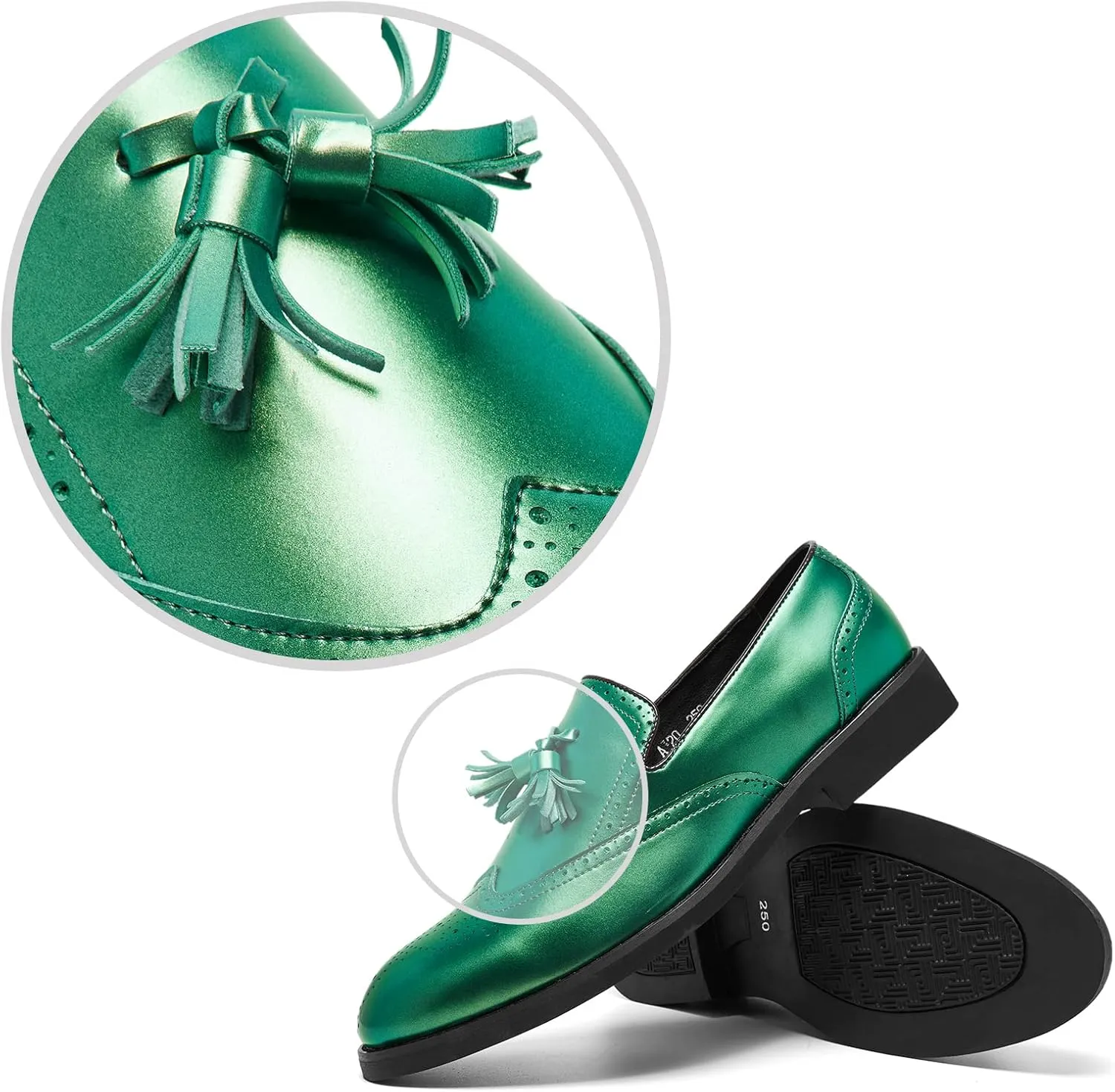 ENLEN&BENNA Men's Tassel Loafer Shoes Uniform Dress Shoe Slip-on Wedding Shoes for Men