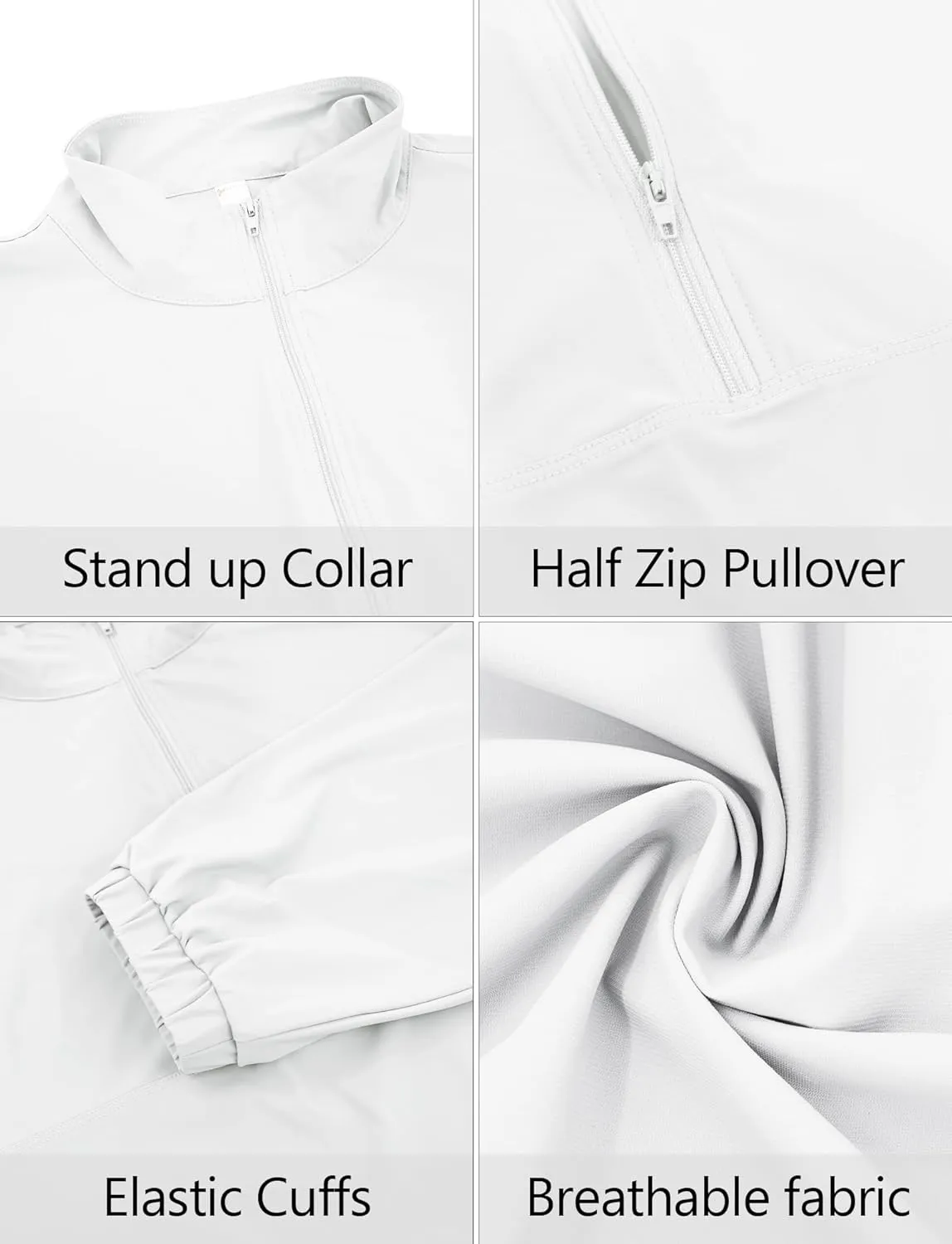 FEOYA Womens Half Zip Pullover Sweatshirt Quick Dry Cropped Jackets Long Sleeve Running Yoga Workout Shirts