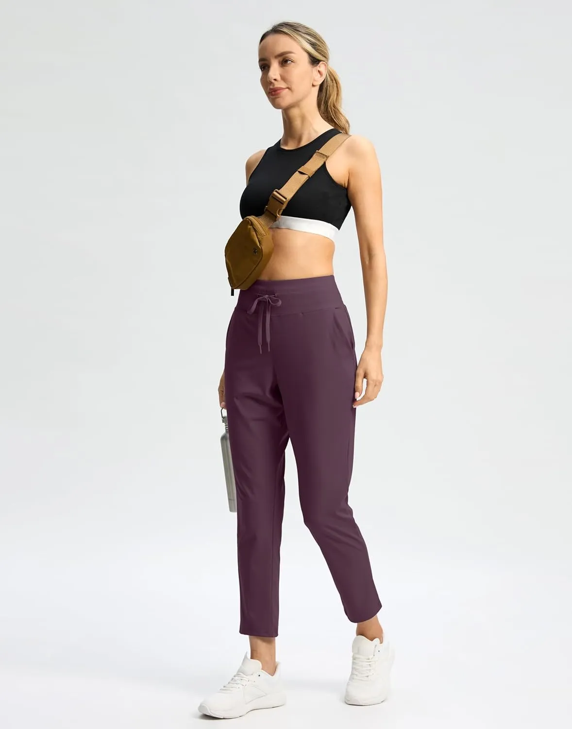 G Gradual Women's Pants High Waisted Ankle Pants 2 Pockets 7/8 Sweatpants for Golf Athletic Travel Casual Lounge