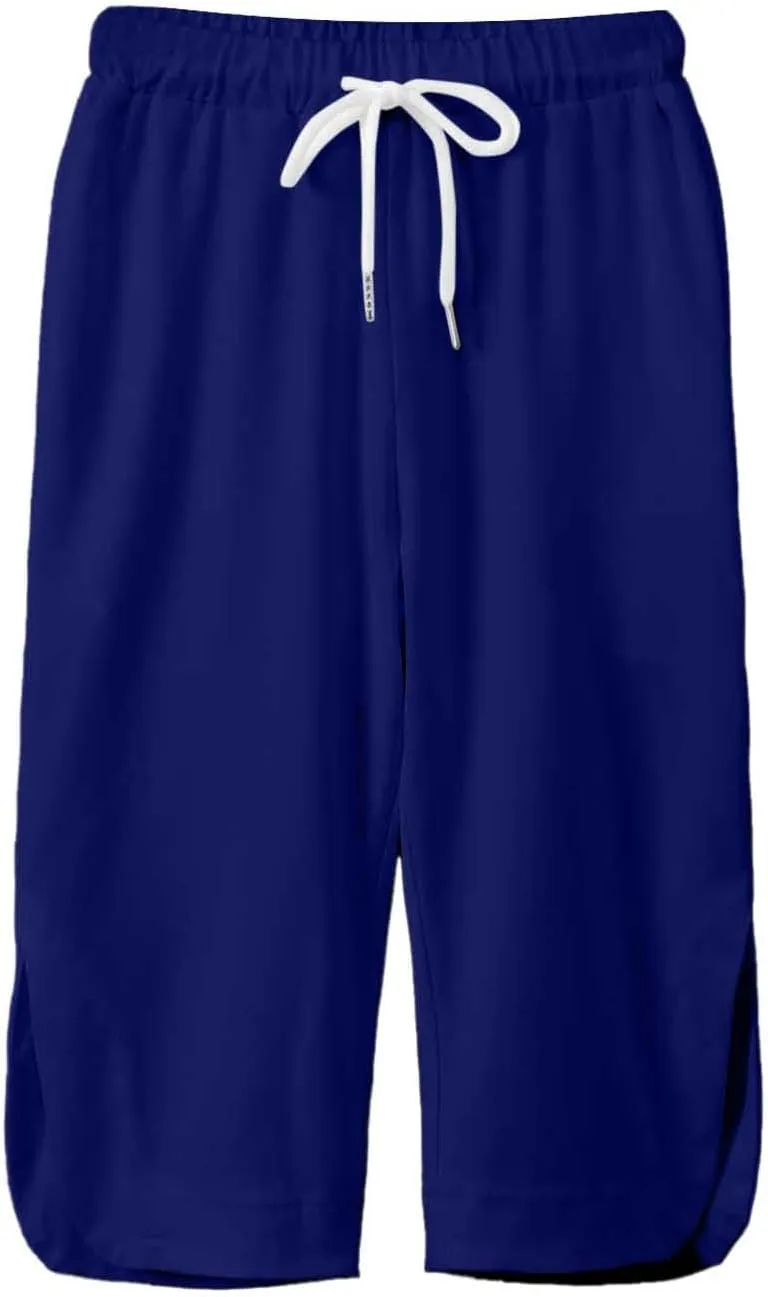 Girl's Capri Yoga Pants High Waist Kids Athletic Stretch Knee Length Leggings Summer Workout Sweatpants with Pockets
