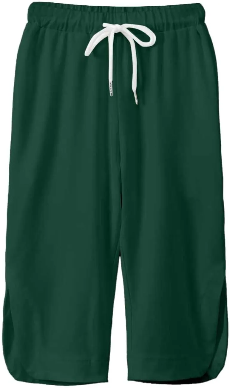 Girl's Capri Yoga Pants High Waist Kids Athletic Stretch Knee Length Leggings Summer Workout Sweatpants with Pockets