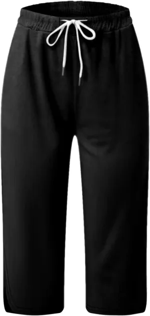 Girl's Capri Yoga Pants High Waist Kids Athletic Stretch Knee Length Leggings Summer Workout Sweatpants with Pockets