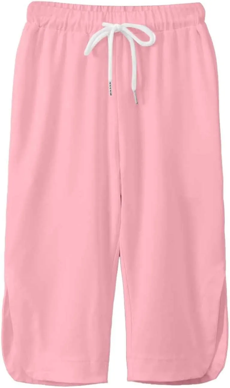 Girl's Capri Yoga Pants High Waist Kids Athletic Stretch Knee Length Leggings Summer Workout Sweatpants with Pockets