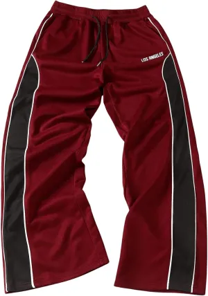 GORGLITTER Men's Wide Leg Baggy Pant Striped Y2k Side Drawstring Waist Track Pants Trousers