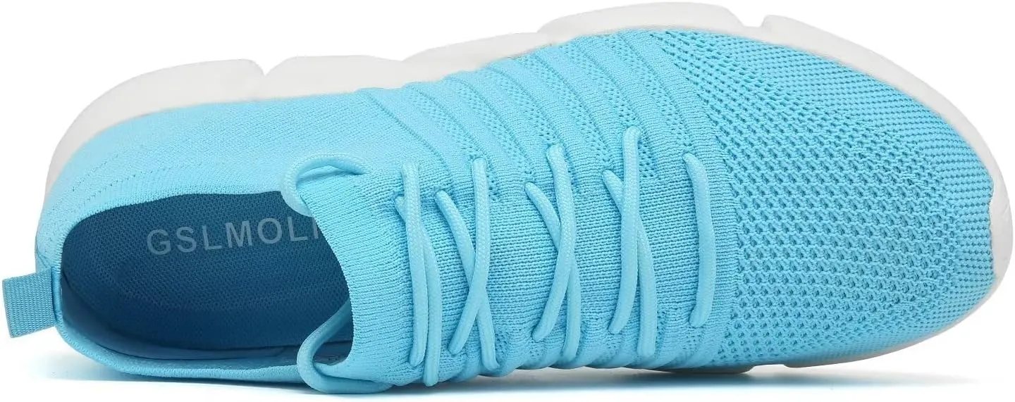 GSLMOLN Mens Womens Fashion Sneakers Unisex Slip on Ultra-Sock Knit Soft Sole Breathable Lightweight Casual Walking Shoes