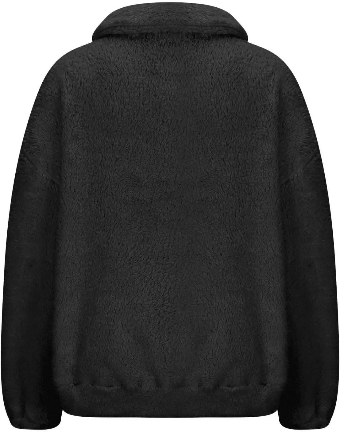 Gumipy Quarter Zip Pullover Women Stand Colar Thick Fleece Half Zip Pullover Trendy Drop Shoulder Cropped Sweater with Pocket
