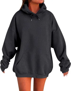 Gumipy Women Oversized Hoodie Sweatshirt Fleece Plus Size Sweatshirts Hoodies Y2K Pullover with Pocekt Spring Coat