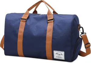 Gym Sports Duffle Bag, Waterproof Travel Duffel Bag with Wet Pocket and Shoes Compartment, Big Capacity Holdall Sports Bags with Shoulder Strap, Durable for Gym, Sports, Travel, Swimming