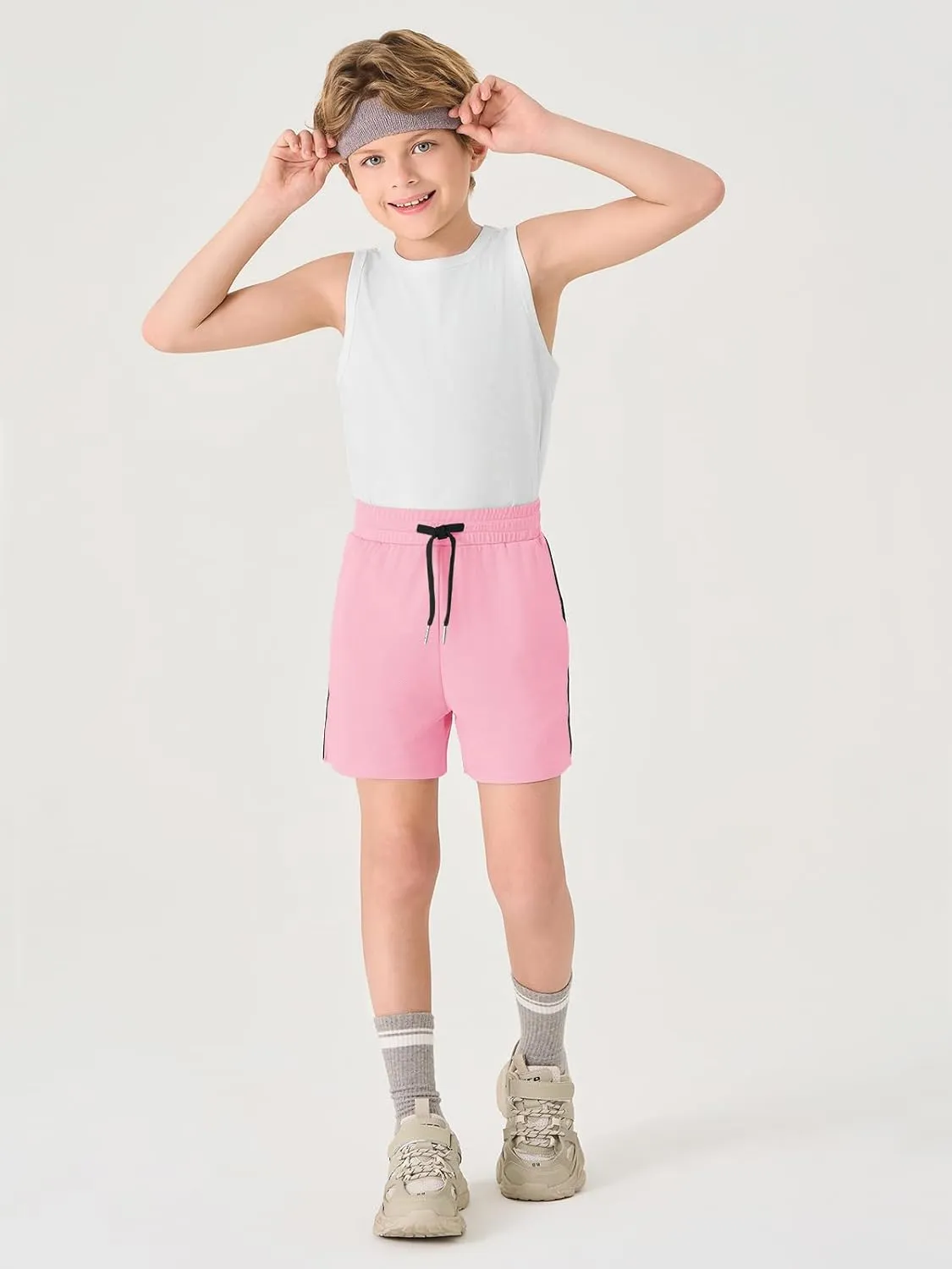Haloumoning Boys Mesh Athletic Shorts Kids Quick Dry Side Slit Basketball Gym Shorts with Pockets 5-14 Years
