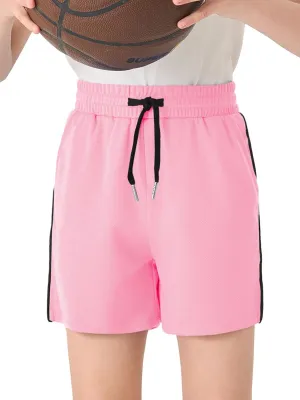 Haloumoning Boys Mesh Athletic Shorts Kids Quick Dry Side Slit Basketball Gym Shorts with Pockets 5-14 Years