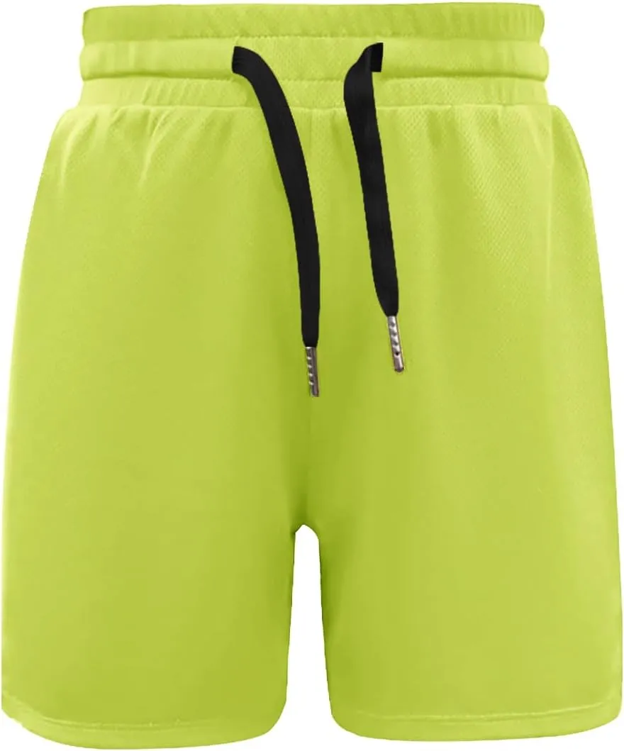 Haloumoning Boys Mesh Athletic Shorts Kids Quick Dry Side Slit Basketball Gym Shorts with Pockets 5-14 Years