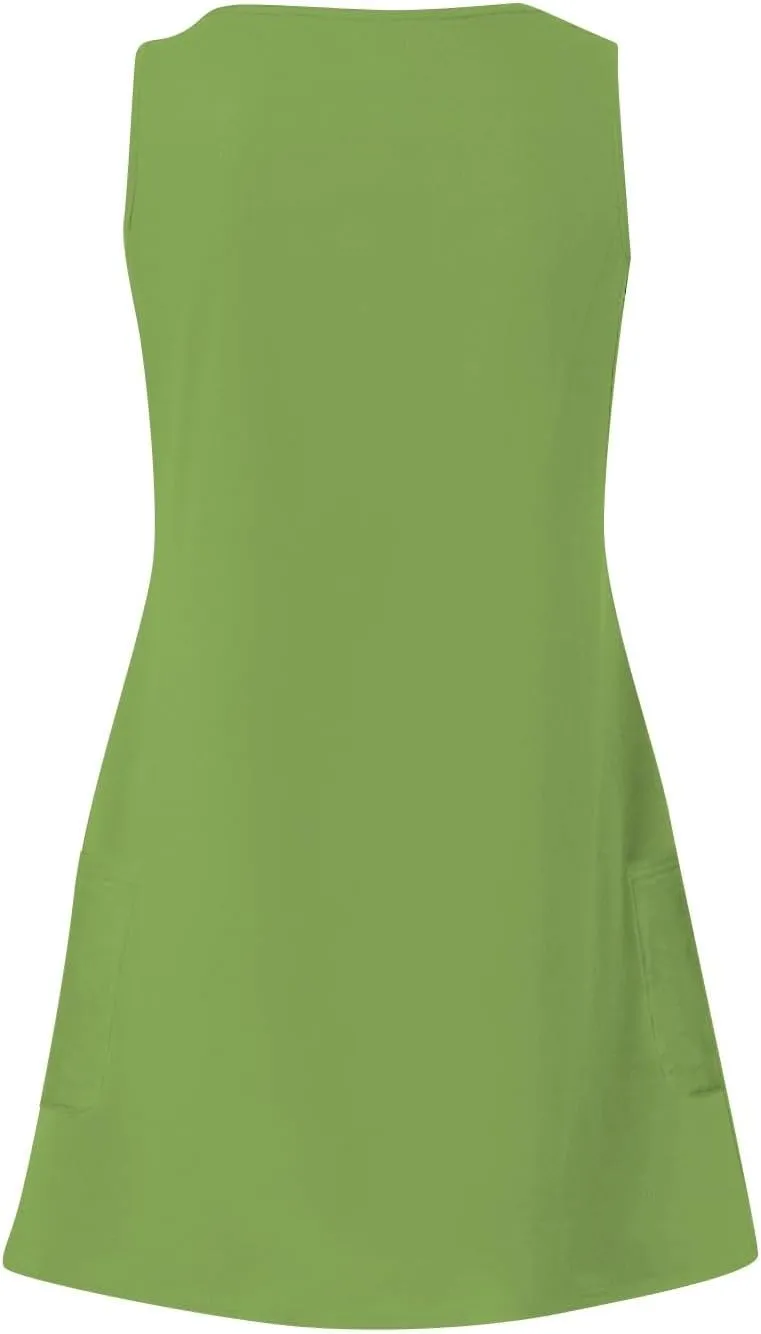 Hawaiian Sundress for Women 2025 Summer Beach Casual Swimsuit Cover up with Pockets Sleeveless V Neck Loose Tank Dress