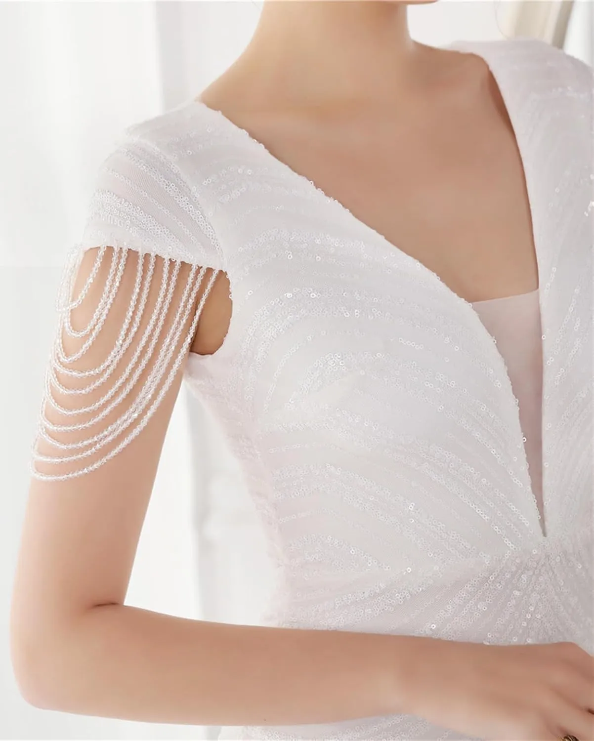 houstil Formal Dresses for Women Sequin 1920s Full Length Evening Party Gown Great Gatsby Cocktail Wedding Dress