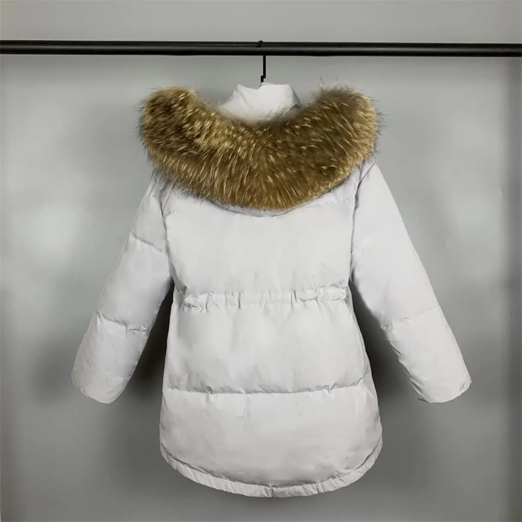 Huge Collar Hooded Short Female Winter Feather Down Coat Women 90% Duck Down Jacket Winter Puffer Parka