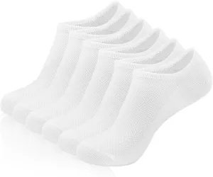 HYCLES Mens Ankle Socks Short Low Cut Socks Athletic Running Socks Breathable Mesh 6 Pairs with Anti-slip Strip