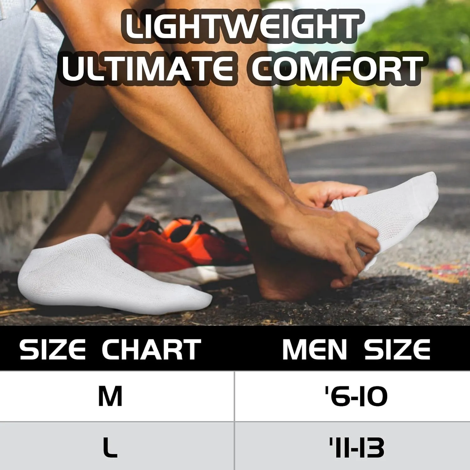 HYCLES Mens Ankle Socks Short Low Cut Socks Athletic Running Socks Breathable Mesh 6 Pairs with Anti-slip Strip
