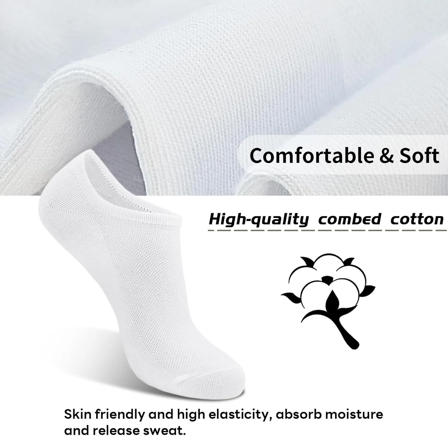 HYCLES Mens Ankle Socks Short Low Cut Socks Athletic Running Socks Breathable Mesh 6 Pairs with Anti-slip Strip